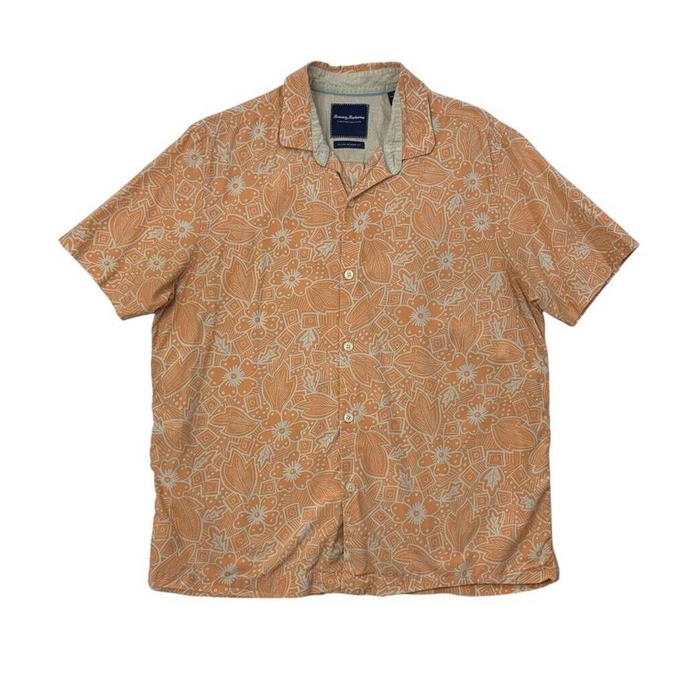 Tommy Bahama Shirt Mens M Multi Silk Blend Island Modern Fit Limited Edition